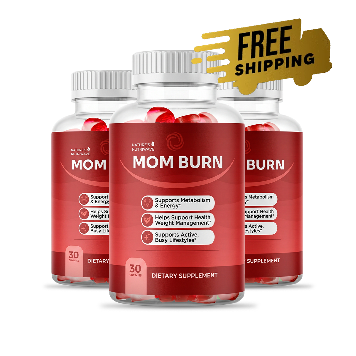 MomBurn natural metabolism and weight management support three-bottle package